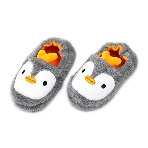 Csfry Toddler Boys Girls House Slippers Cartoon Warm Home Shoes Indoor Bedroom Orange