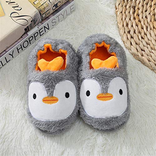 Csfry Toddler Boys Girls House Slippers Cartoon Warm Home Shoes Indoor Bedroom Orange