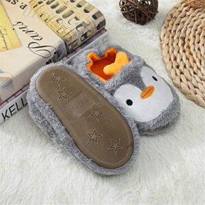 Csfry Toddler Boys Girls House Slippers Cartoon Warm Home Shoes Indoor Bedroom Orange