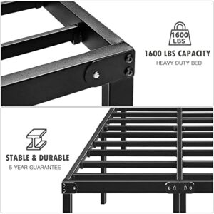 HAAGEEP Platform California King Bed Frame Cal Size Metal Bedframes with Storage No Box Spring Needed Heavy Duty 14 Inch
