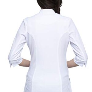 Cherokee Infinity Women Scrubs Top Zip Front Tunic CK952A, M, White