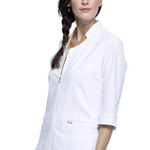 Cherokee Infinity Women Scrubs Top Zip Front Tunic CK952A, M, White