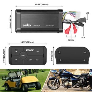 Marine Bluetooth Amplifier Waterproof Class D Amp UTV Amp 4 Channel with Controller for Boat Golf Motorcycle Hidden Installation