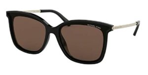 michael kors mk2079u zermatt square 333273 61m black/brown solid sunglasses for women+ bundle with designer iwear eyewear kit
