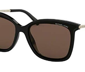 Michael Kors MK2079U ZERMATT Square 333273 61M Black/Brown Solid Sunglasses For Women+ BUNDLE With Designer iWear Eyewear Kit