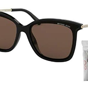 Michael Kors MK2079U ZERMATT Square 333273 61M Black/Brown Solid Sunglasses For Women+ BUNDLE With Designer iWear Eyewear Kit