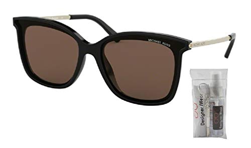 Michael Kors MK2079U ZERMATT Square 333273 61M Black/Brown Solid Sunglasses For Women+ BUNDLE With Designer iWear Eyewear Kit