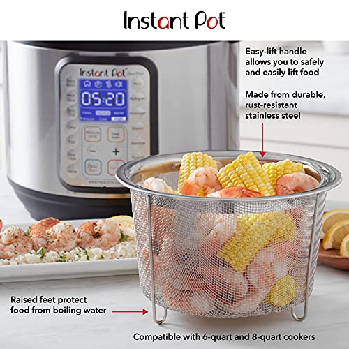 Instant Pot Official Large Mesh Steamer Basket, Stainless Steel, Round