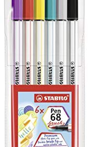 STABILO Premium Fibre-Tip Pen Pen 68 brush - Wallet of 6 - Assorted colors