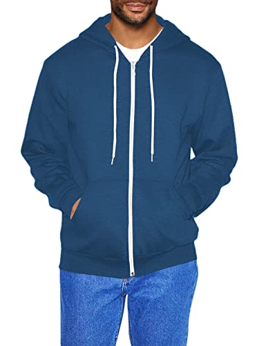 American Apparel Men's Flex Fleece Long Sleeve Zip Hoodie, Sea Blue, 2X-Large