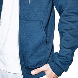 American Apparel Men's Flex Fleece Long Sleeve Zip Hoodie, Sea Blue, 2X-Large