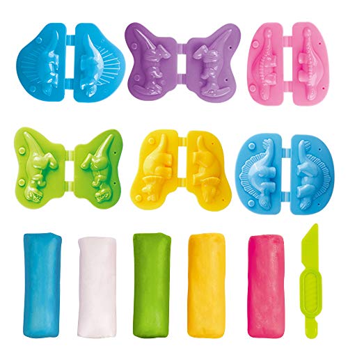 VConejo Color Dough Toys Dinosaur World Dough Set Creations Tools for Kid 2-4-8 Years with Animals