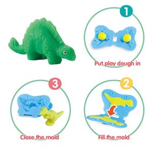 VConejo Color Dough Toys Dinosaur World Dough Set Creations Tools for Kid 2-4-8 Years with Animals