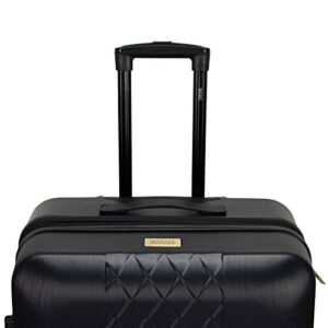 Badgley Mischka Modern trolley Diamond 3 Piece Expandable Spinner Wheels Luggage/Suitcase Set (Black)