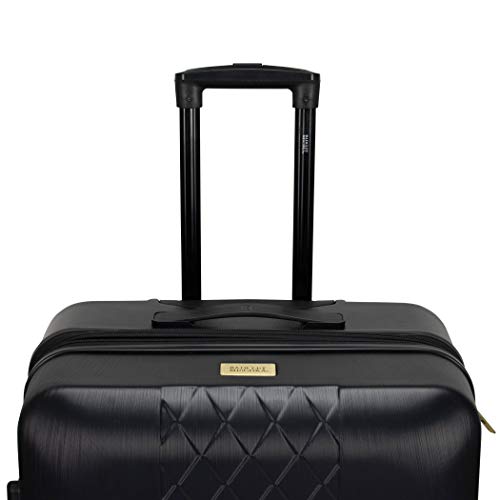 Badgley Mischka Modern trolley Diamond 3 Piece Expandable Spinner Wheels Luggage/Suitcase Set (Black)