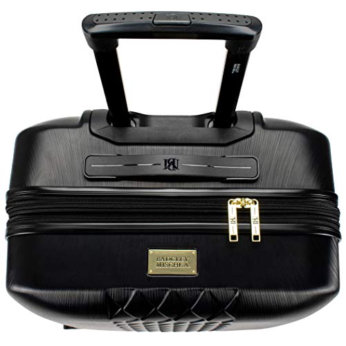 Badgley Mischka Modern trolley Diamond 3 Piece Expandable Spinner Wheels Luggage/Suitcase Set (Black)