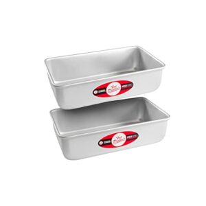 fat daddio's bp-5643 anodized aluminum bread loaf pan, 9 x 5 x 2.5 inch, set of 2, silver