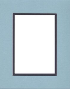 22x28 double acid free white core picture mats cut for 18x24 pictures in sheer blue and navy blue
