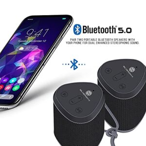 Bluetooth Speaker Portable Wireless Waterproof, from SilverOnyx, Loud Crystal Clear Stereo Sound, Rich Bass Subwoofer, Built-in Mic, IPX6 Rated Speakers, Perfect for Pool, Shower, Home, Travel - Black