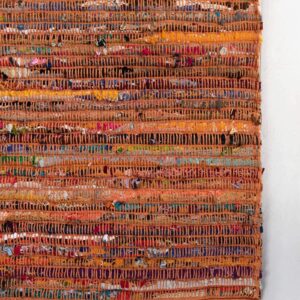 Unique Loom Braided Chindi Collection Area Rug - Multi-Striped (4' 1" x 6' 1" Rectangle, Multi/ Black)