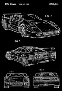 1990 - ferrari f40 - l. floravanti - patent art magnet