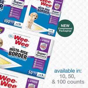 Four Paws Wee-Wee Super Absorbent Dog Pads with Insta-Rise Border - Dog & Puppy Pads for Potty Training - Dog Housebreaking & Puppy Supplies - 22" x 23" (50 Count),White