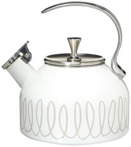 kate spade new york 886301 charlotte street gray metal kettle, grey, 2.5 qt (2.4 l)