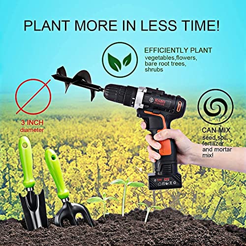 ERYTLLY Bulb Planter, Auger Spiral, Garden Planter Tool 3 x 7 inch,Rapid Umbrella Hole Digger for Planting Bulb Seedlings Bedding Tulips, and Digging Weeds Roots