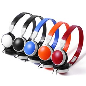 Keewonda Bulk Headphones Classroom Kids Headsets 10 Pack Students School Multi Color Headphones in Bulk KW-X10 Foldable Earbuds for Computer Lab Library Hospital MuseumsTesting Centers Hotels