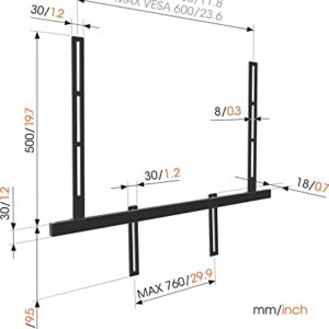 Vogel's SOUND 3550 soundbar mount | Also fits Bose Soundbar 500/700 | Sonos Arc/Beam/Playbar | Samsung | Sony | LG and JBL | mount for VESA 100 to 600 | Black | Max. 14.3 lbs (6,5 kg)