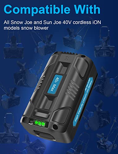 6.0Ah Replacement for Snow Joe 40V Battery IBAT40XR Battery Compatible with Snow Joe Battery 40V Snow Blower