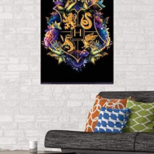 Trends International The Wizarding World: Harry Potter - Floral House Crests Wall Poster, 22.375" x 34", Premium Unframed Version