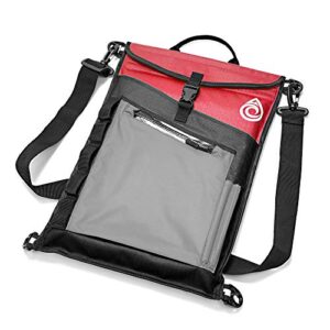 aquaquest typhoon laptop case - 100% waterproof, versatile, durable, lightweight, messenger bag - protective padded computer sleeve pouch - 13" red
