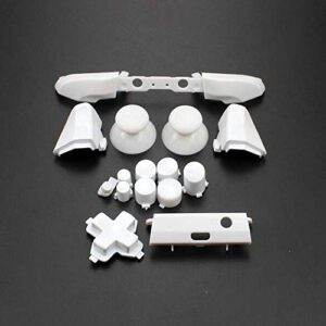 replacement full set button bumper trigger buttons guide dpad rt lt rb lb abxy on off button kit for xbox one slim xbox one s controller (white)