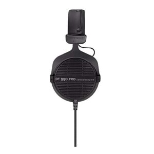 beyerdynamic DT 990 PRO Studio Headphones (Ninja Black, Limited Edition) Bundle with Hard Shell Headphone Case (2 Items)