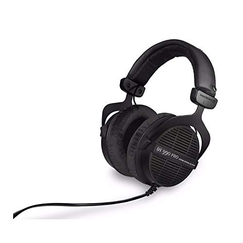 beyerdynamic DT 990 PRO Studio Headphones (Ninja Black, Limited Edition) Bundle with Hard Shell Headphone Case (2 Items)