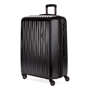 swissgear 7272 energie expandable hard-sided luggage with spinner wheels & tsa lock, black, 27”