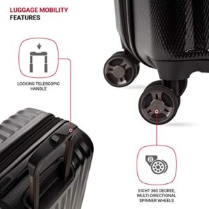 SwissGear 7272 Energie Expandable Hard-Sided Luggage With Spinner Wheels & TSA Lock, Black, 27”