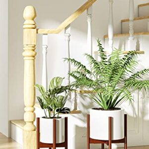 MUDEELA Adjustable Plant Stand Indoor, Bamboo Plant Stand 8 to 12 Inches, Single Floor Plant Stand for Indoor Plants, Bamboo Dark Brown Planter Stand for Indoor Plants, Pot Plant Not Included