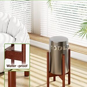 MUDEELA Adjustable Plant Stand Indoor, Bamboo Plant Stand 8 to 12 Inches, Single Floor Plant Stand for Indoor Plants, Bamboo Dark Brown Planter Stand for Indoor Plants, Pot Plant Not Included