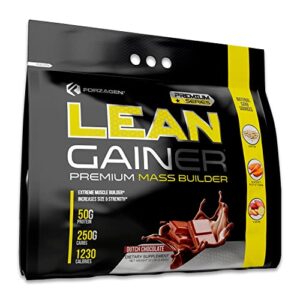 forzagen lean muscle mass gainer protein powder chocolate flavored, high calorie protein powder mass weight gainer for men & women, proteinas para aumentar masa muscular para hombre y mujer, 12 pounds