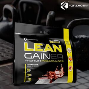 FORZAGEN Lean Muscle Mass Gainer Protein Powder Chocolate Flavored, High Calorie Protein Powder Mass Weight Gainer for Men & Women, Proteinas para Aumentar Masa Muscular para Hombre y Mujer, 12 Pounds