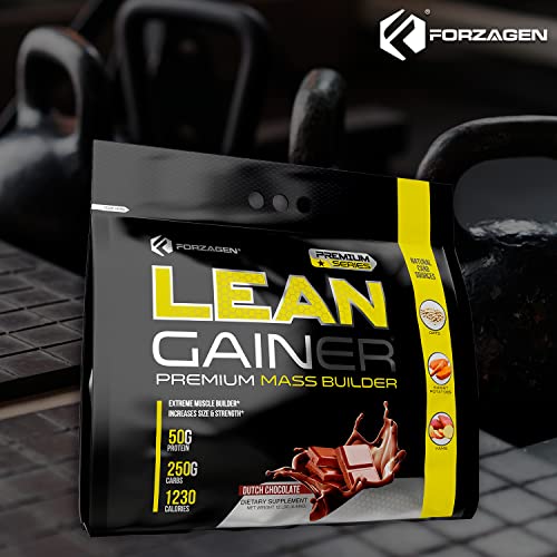 FORZAGEN Lean Muscle Mass Gainer Protein Powder Chocolate Flavored, High Calorie Protein Powder Mass Weight Gainer for Men & Women, Proteinas para Aumentar Masa Muscular para Hombre y Mujer, 12 Pounds