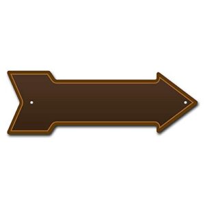 signmission brown arrow sign | indoor/outdoor | direction arrow sign funny home décor for garages, living rooms, bedroom, offices plastic sign | 18" wide