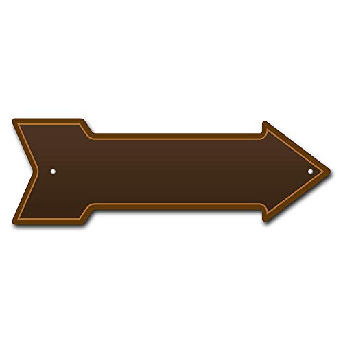 SignMission Brown Arrow Sign | Indoor/Outdoor | Direction Arrow Sign Funny Home Décor for Garages, Living Rooms, Bedroom, Offices Plastic Sign | 18" Wide