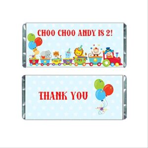 personalized candy wrappers for chocolate, circus birthday party favors, pack of 20 custom hershey bar labels