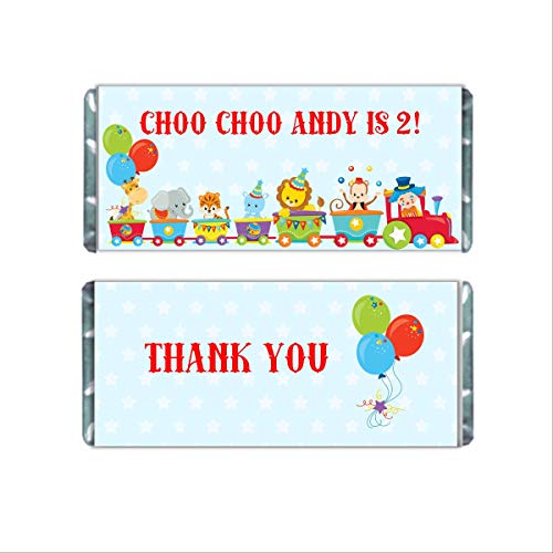 Personalized Candy Wrappers for Chocolate, Circus Birthday Party Favors, Pack of 20 Custom Hershey Bar Labels