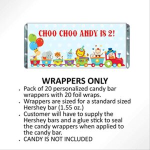 Personalized Candy Wrappers for Chocolate, Circus Birthday Party Favors, Pack of 20 Custom Hershey Bar Labels