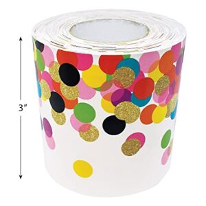 Teacher Created Resources Confetti Straight Rolled Border Trim - 50ft - Decorate Bulletin Boards, Walls, Desks, Windows, Doors, Lockers, Schools, Classrooms, Homeschool & Offices