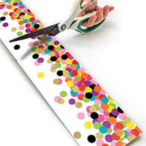 Teacher Created Resources Confetti Straight Rolled Border Trim - 50ft - Decorate Bulletin Boards, Walls, Desks, Windows, Doors, Lockers, Schools, Classrooms, Homeschool & Offices